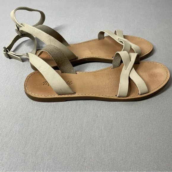 Madewell Boardwalk Dried Flax Leather Ankle Sandals - Picture 4 of 7